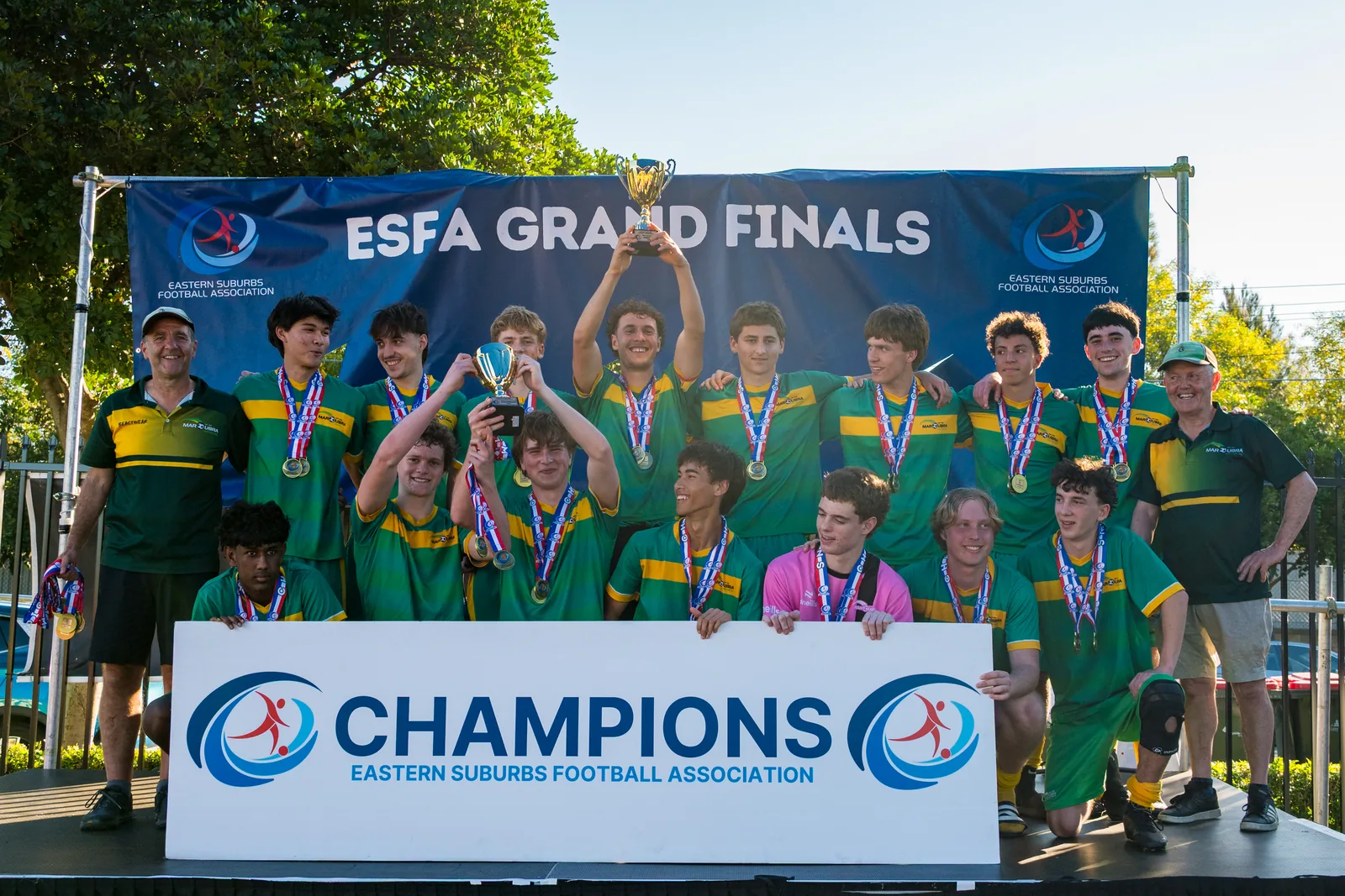 Maroubra United vs Pagewood Botany A — Grand Final / U18 — Hensley Athletic Field — fotografía de fútbol ESFA Winter 2026, Sydney