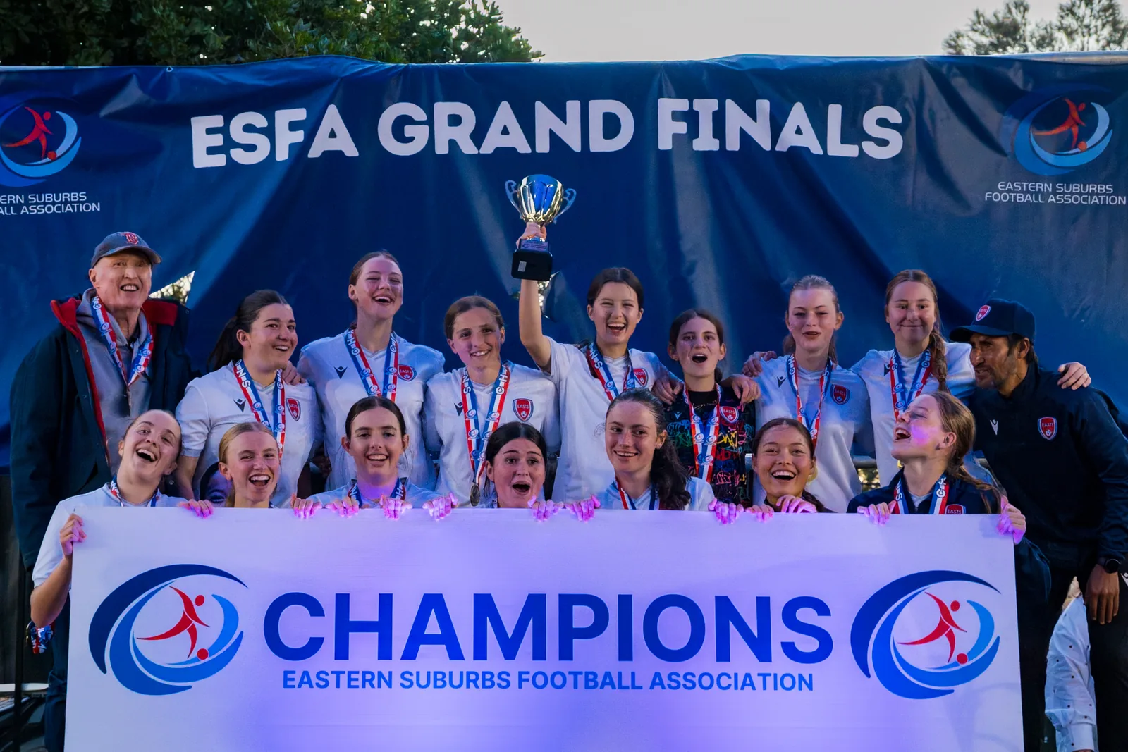 Easts (Blue) vs Easts — Grand Final / G18 — Hensley Athletic Field — fotografía de fútbol ESFA Winter 2026, Sydney